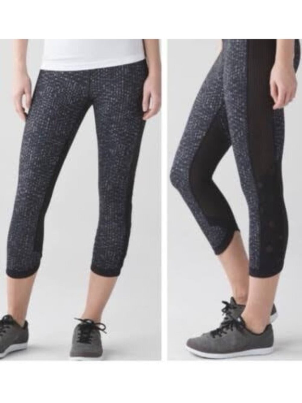 Lululemon Var-City Crop Leggings Size 10 Samba Snake Luxtreme Mesh 21" Gym Yoga